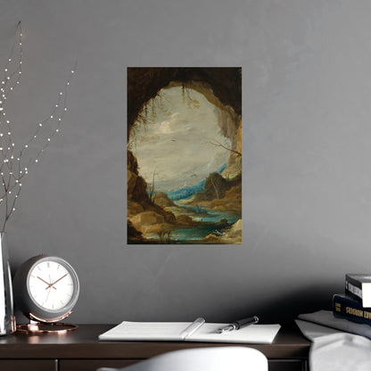 Vista from a Grotto - Romantic Cave Landscape Fine Art Poster