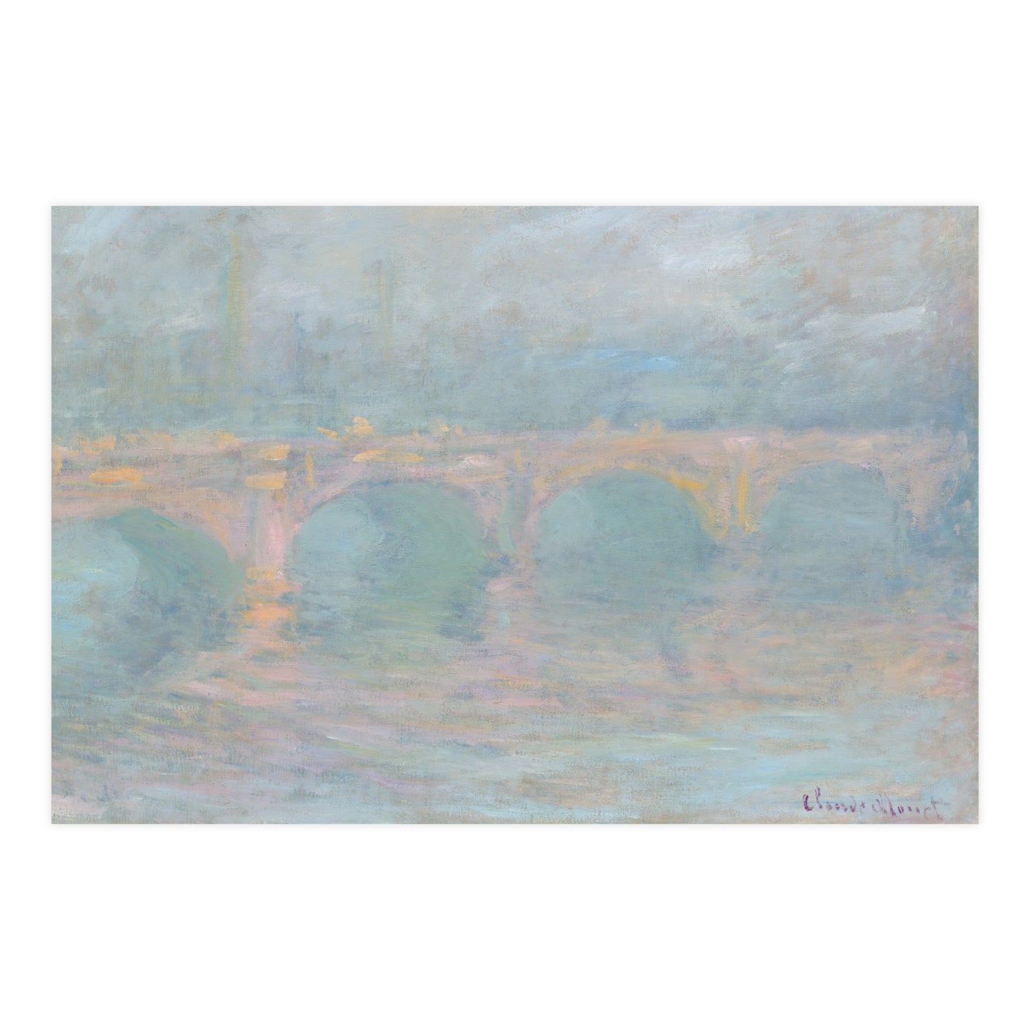 Waterloo Bridge London at Sunset - Monet Fine Art Poster
