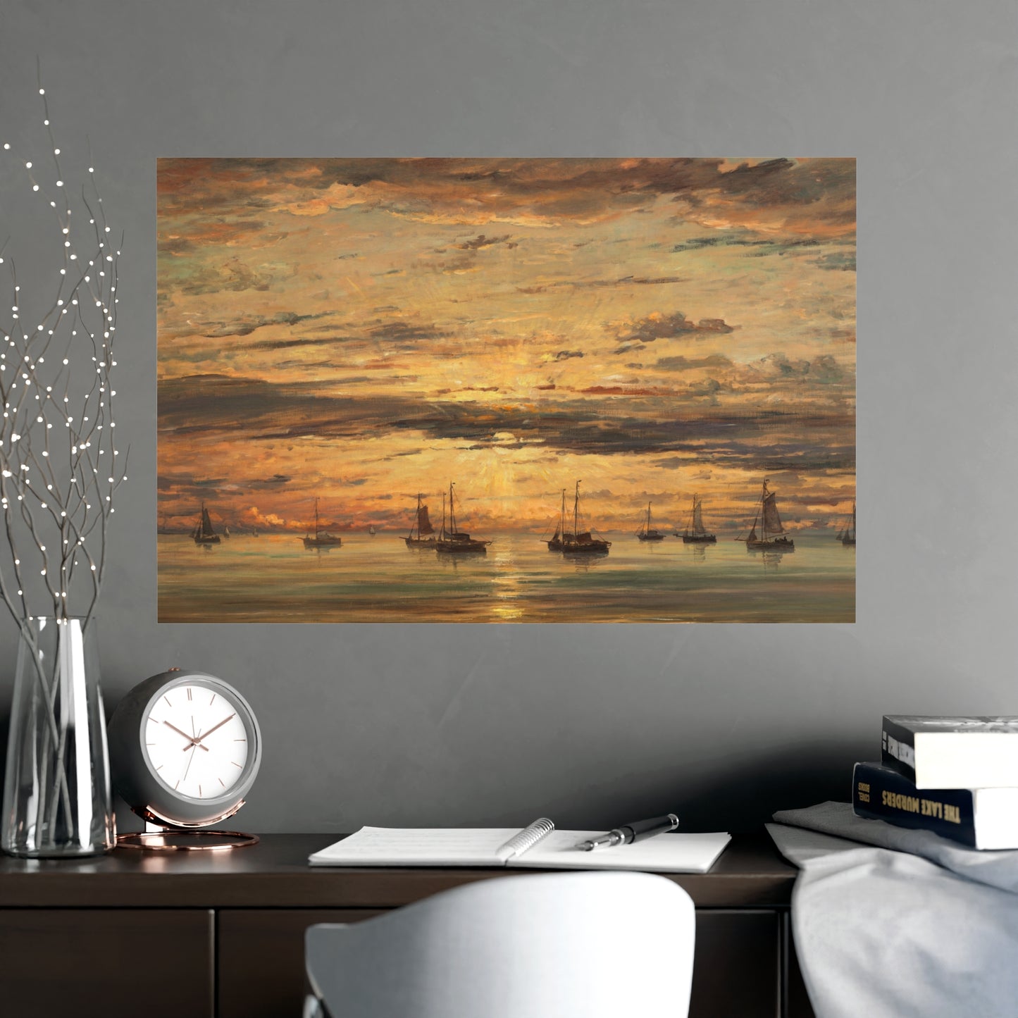 Sunset at Scheveningen - Dutch Maritime Fine Art Poster