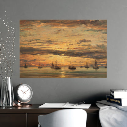 Sunset at Scheveningen - Dutch Maritime Fine Art Poster