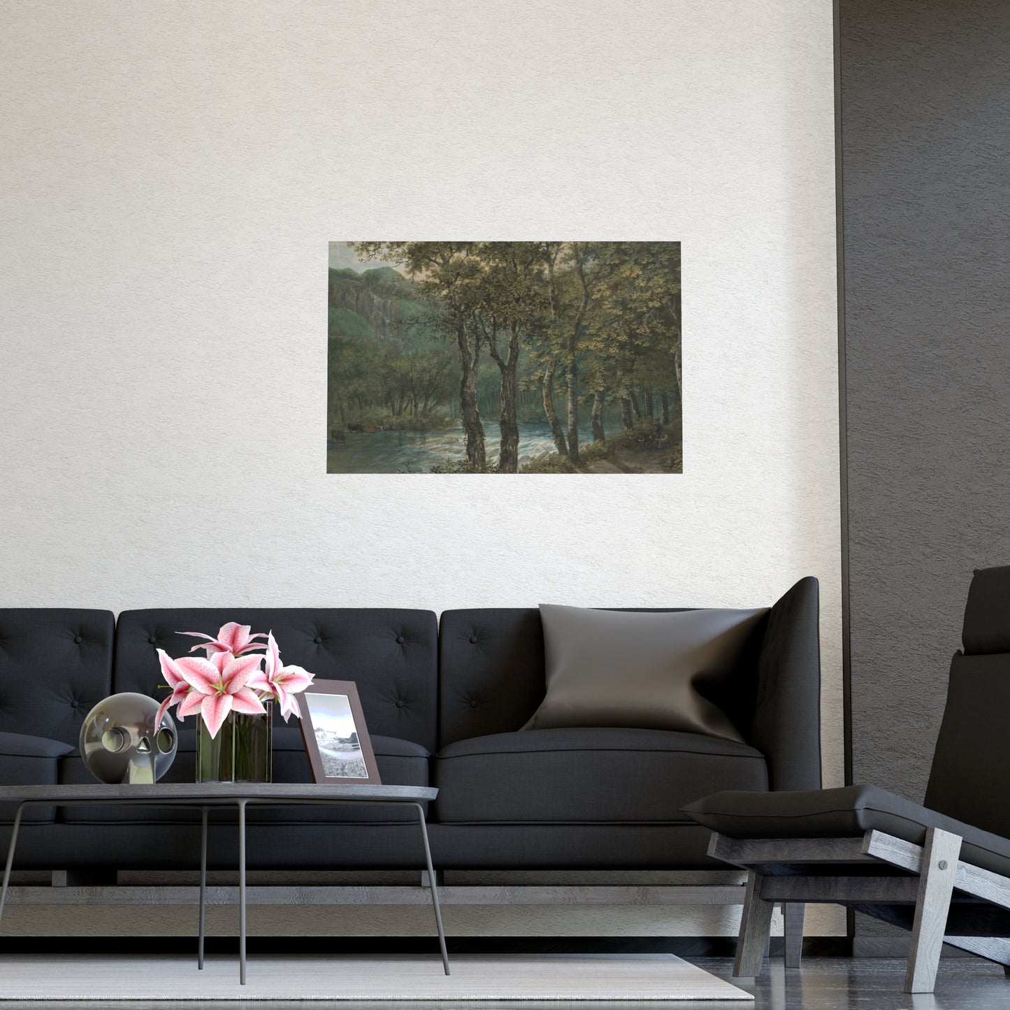 Sunlight Through Trees River Sihl - Forest Landscape Fine Art Poster