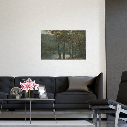 Sunlight Through Trees River Sihl - Forest Landscape Fine Art Poster