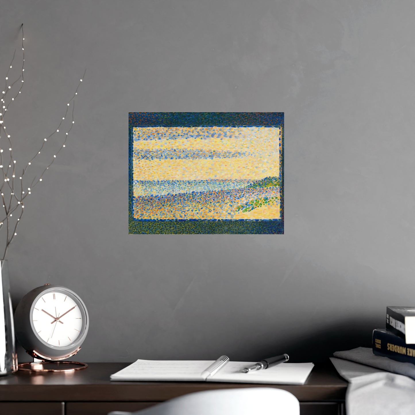 Seascape at Gravelines - Seurat Pointillist Fine Art Poster