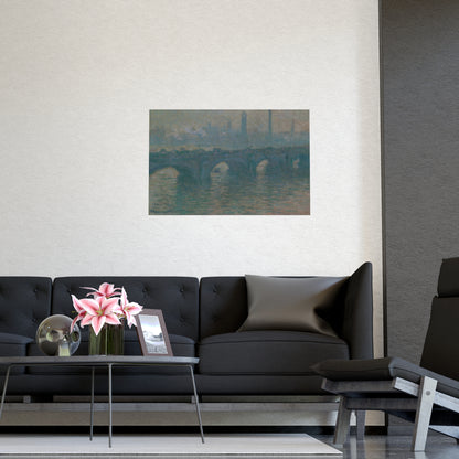 Waterloo Bridge Gray Weather - Monet Fine Art Poster