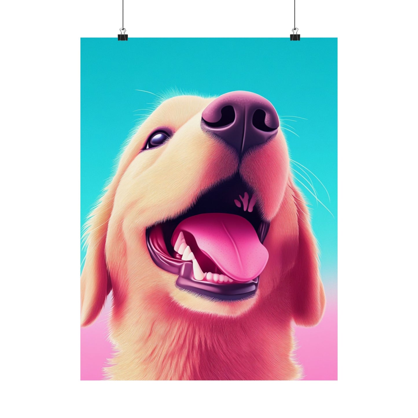 Good Boy - Golden Retriever - Whimsical Animals Series - Matte Vertical Poster - Perfect for Dog Lovers