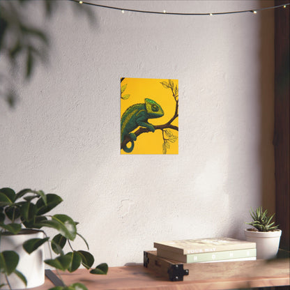 I am not Amused - The Candid Chameleon - Whimsical Animals - Fine Art Print - Vertical Poster - Bohemian Wall Art