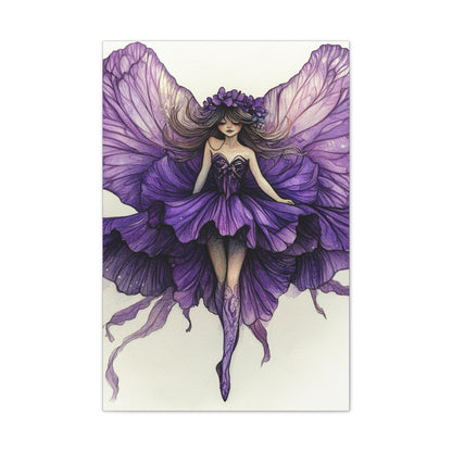 A Violet Affair - Fairies & Flowers Collection - Wall Art - on Canvas