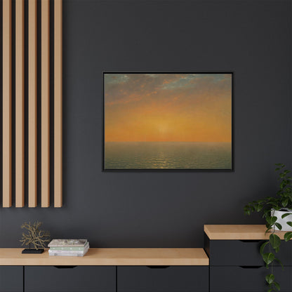 John Frederick Kensett : Sunset on the Sea (1872) - Museum Collection - Framed Canvas Print