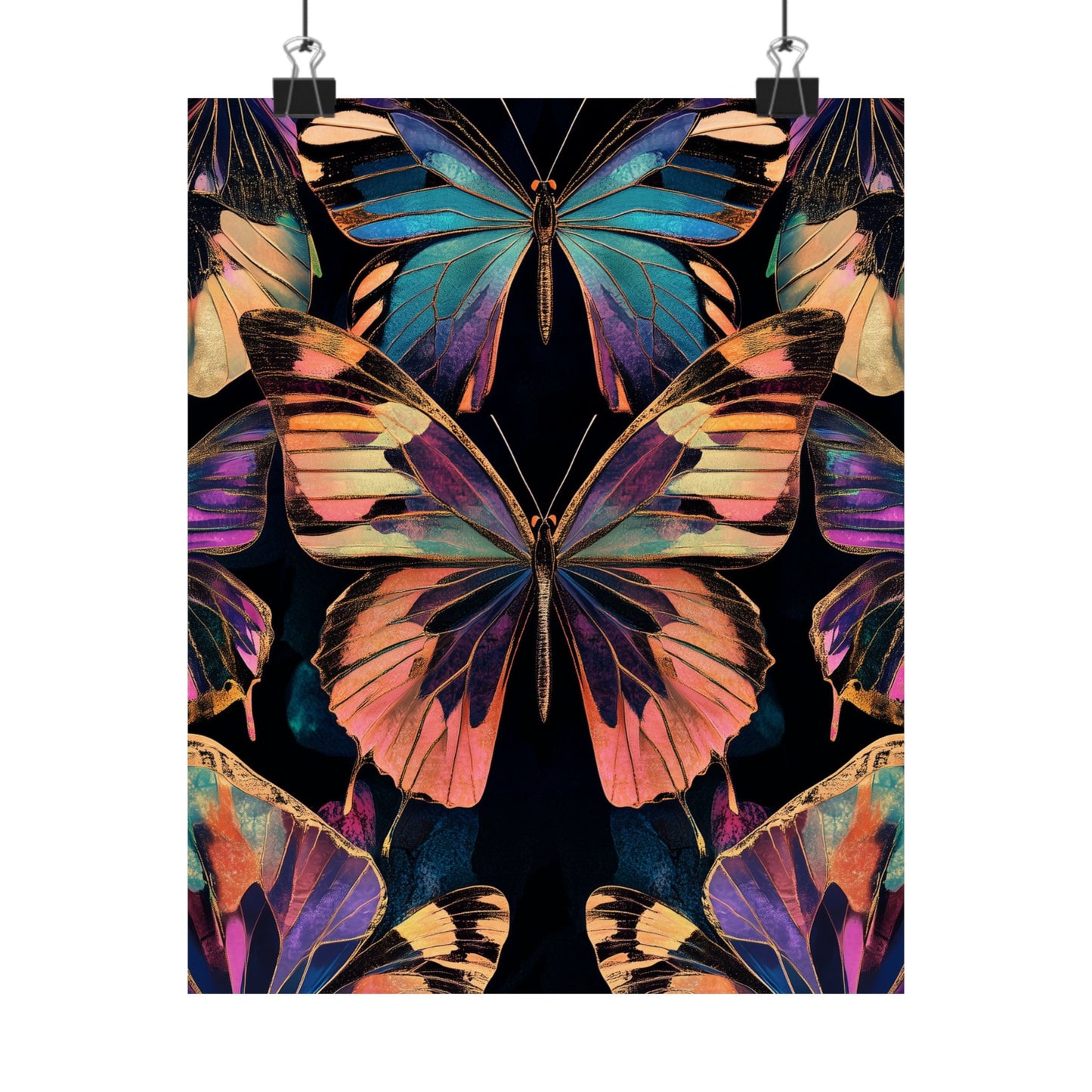 Vibrant Boho Butterflies Fine Art Pint - Matte Poster - Colorful Wall Art for Nature Lovers