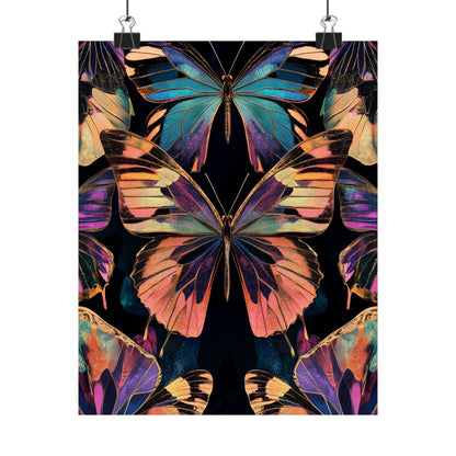 Vibrant Boho Butterflies Fine Art Pint - Matte Poster - Colorful Wall Art for Nature Lovers