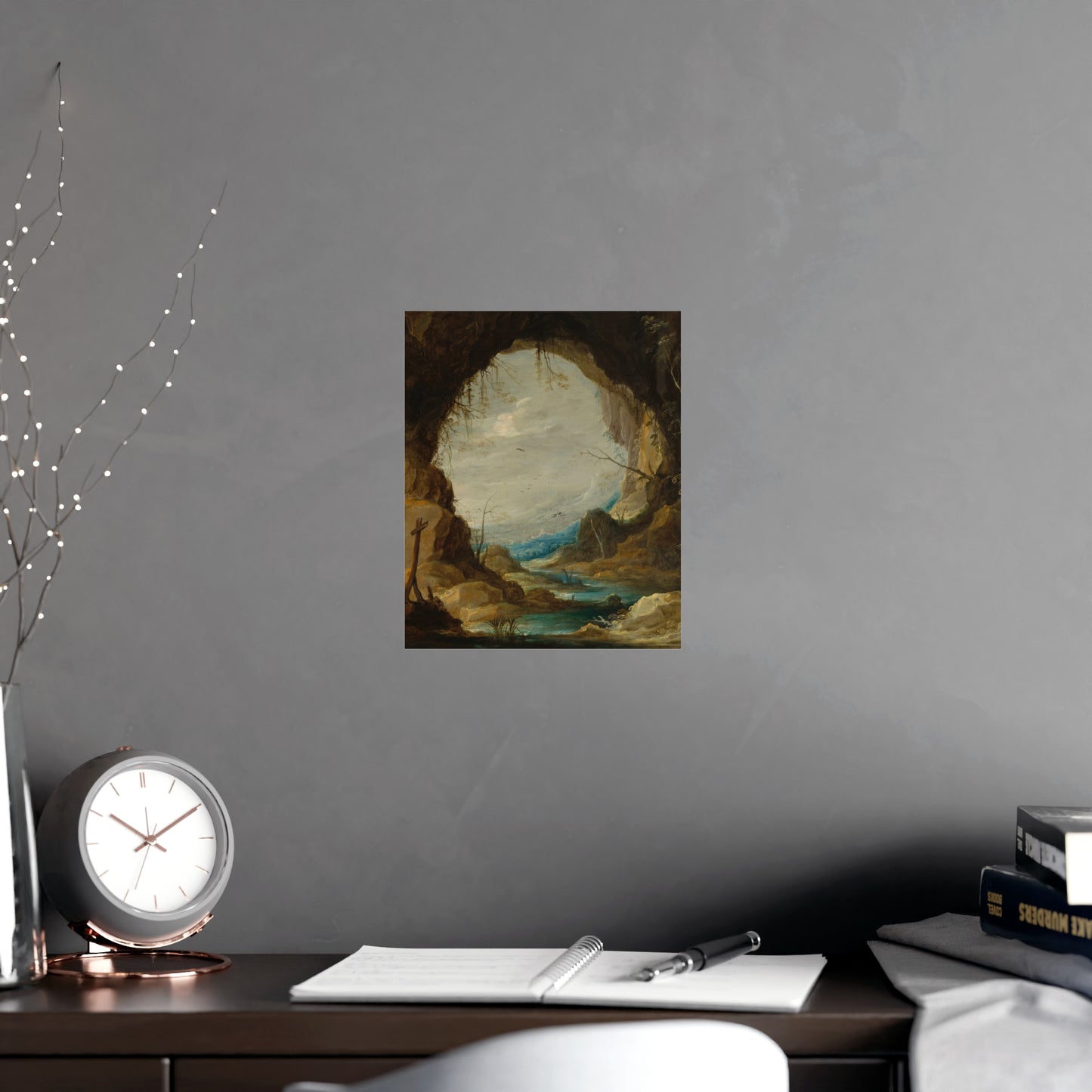 Vista from a Grotto - Romantic Cave Landscape Fine Art Poster