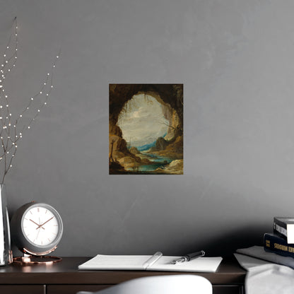 Vista from a Grotto - Romantic Cave Landscape Fine Art Poster