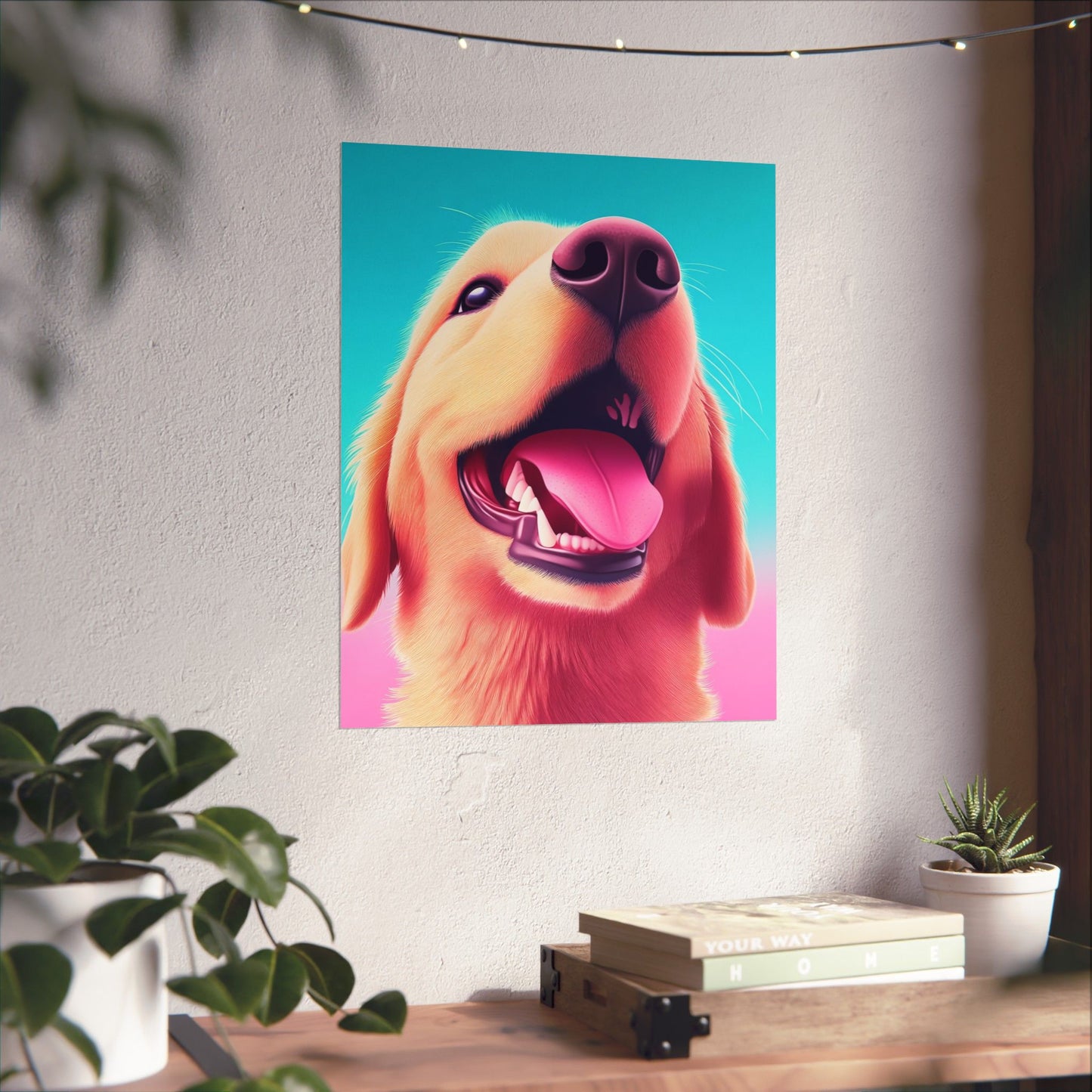 Good Boy - Golden Retriever - Whimsical Animals Series - Matte Vertical Poster - Perfect for Dog Lovers