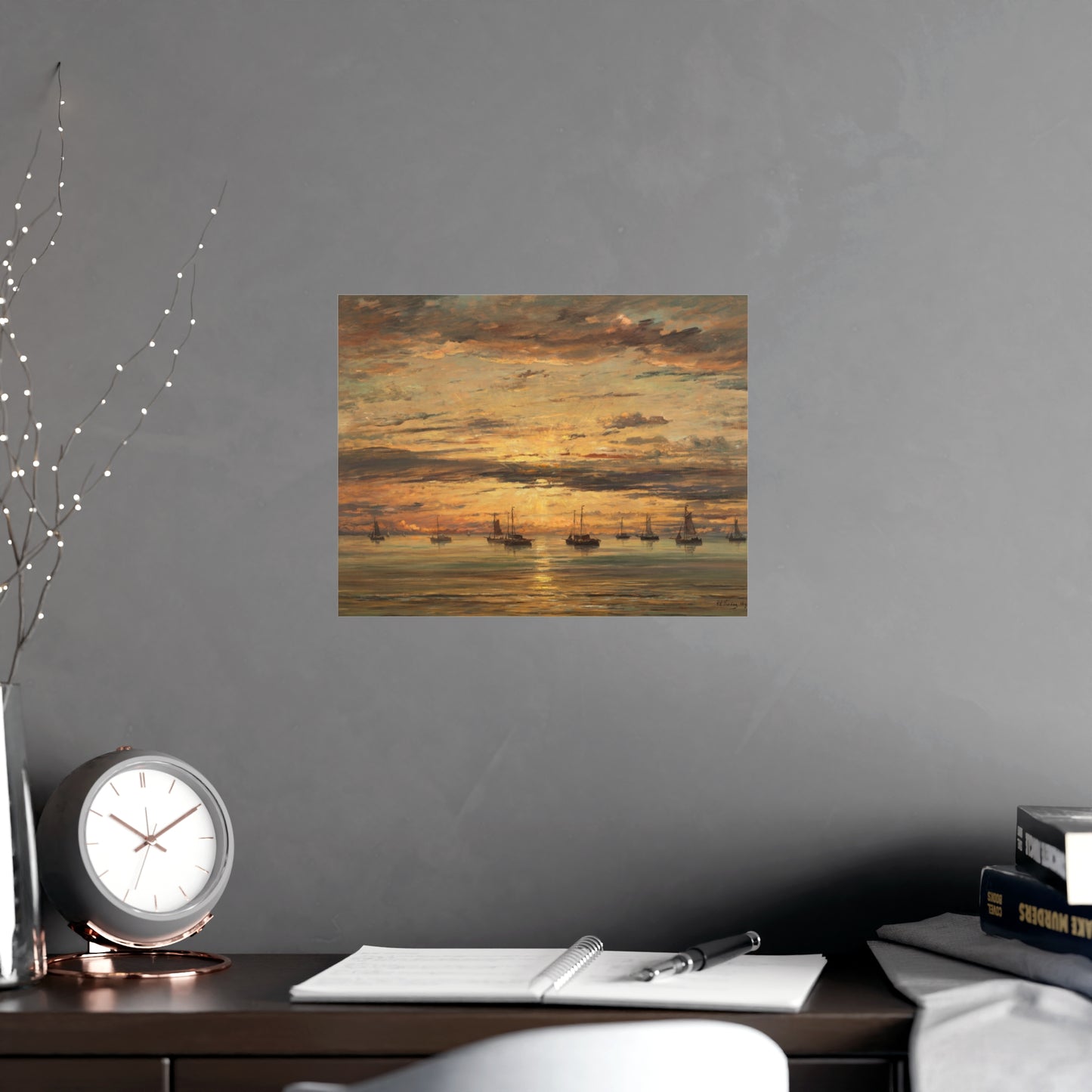 Sunset at Scheveningen - Dutch Maritime Fine Art Poster