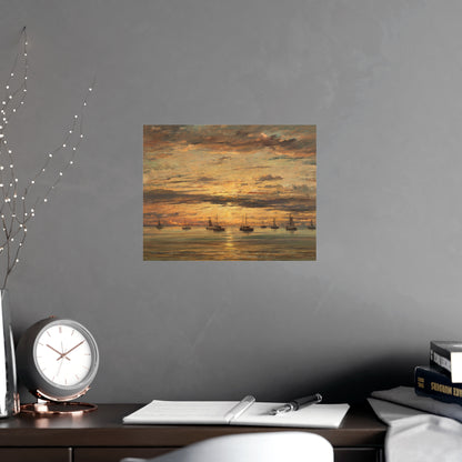 Sunset at Scheveningen - Dutch Maritime Fine Art Poster