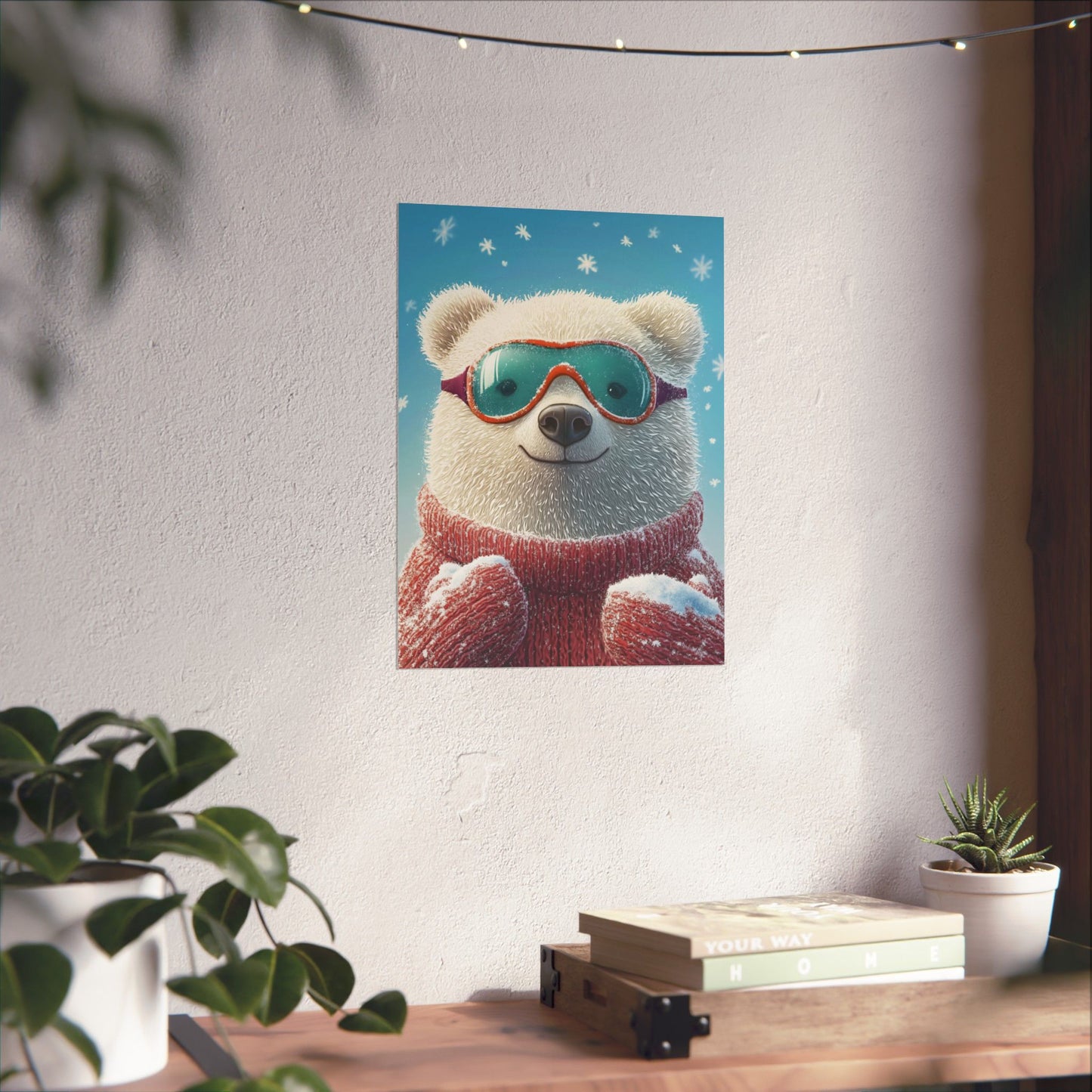 Chill Polar Bear Winter Poster - Cozy & Joyful -  Wall Art & Home Décor