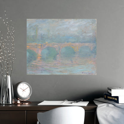 Waterloo Bridge London at Sunset - Monet Fine Art Poster