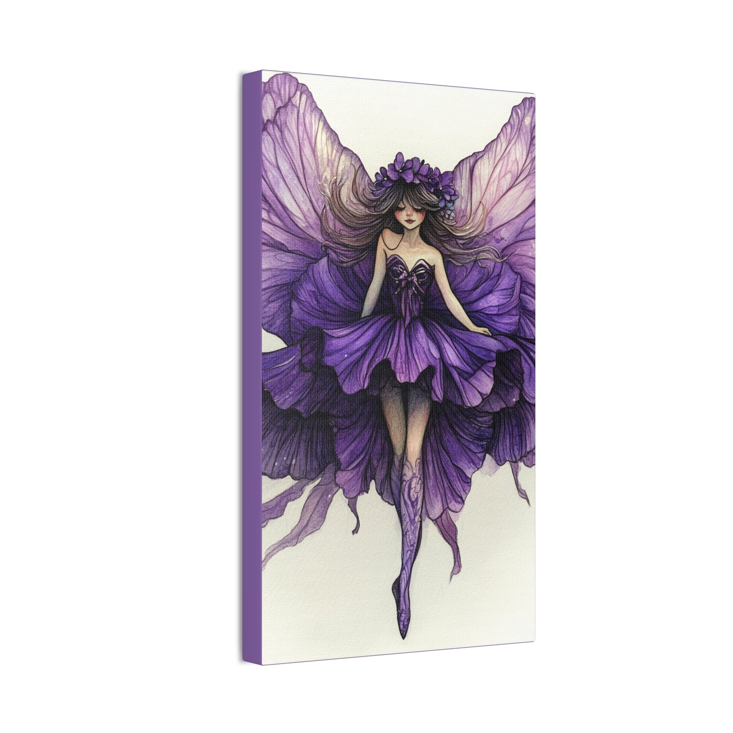 A Violet Affair - Fairies & Flowers Collection - Wall Art - on Canvas
