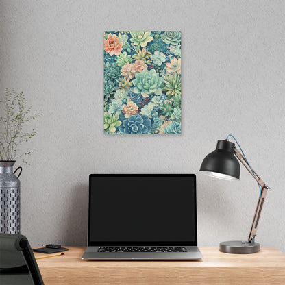 Succulents in Pastel - Secret Garden Collection - Fine Art Print on Canvas
