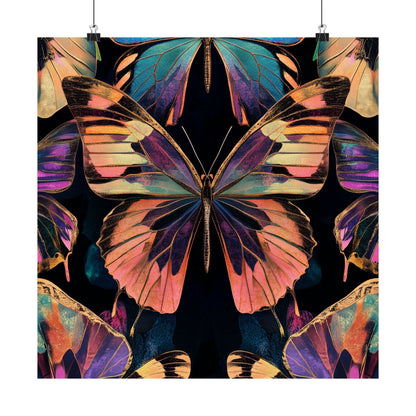 Vibrant Boho Butterflies Fine Art Pint - Matte Poster - Colorful Wall Art for Nature Lovers
