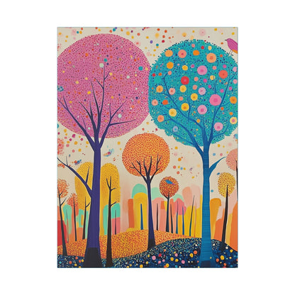 Happy Polka Dot Trees - Delight in Nature Series - Fine Art Print on Canvas