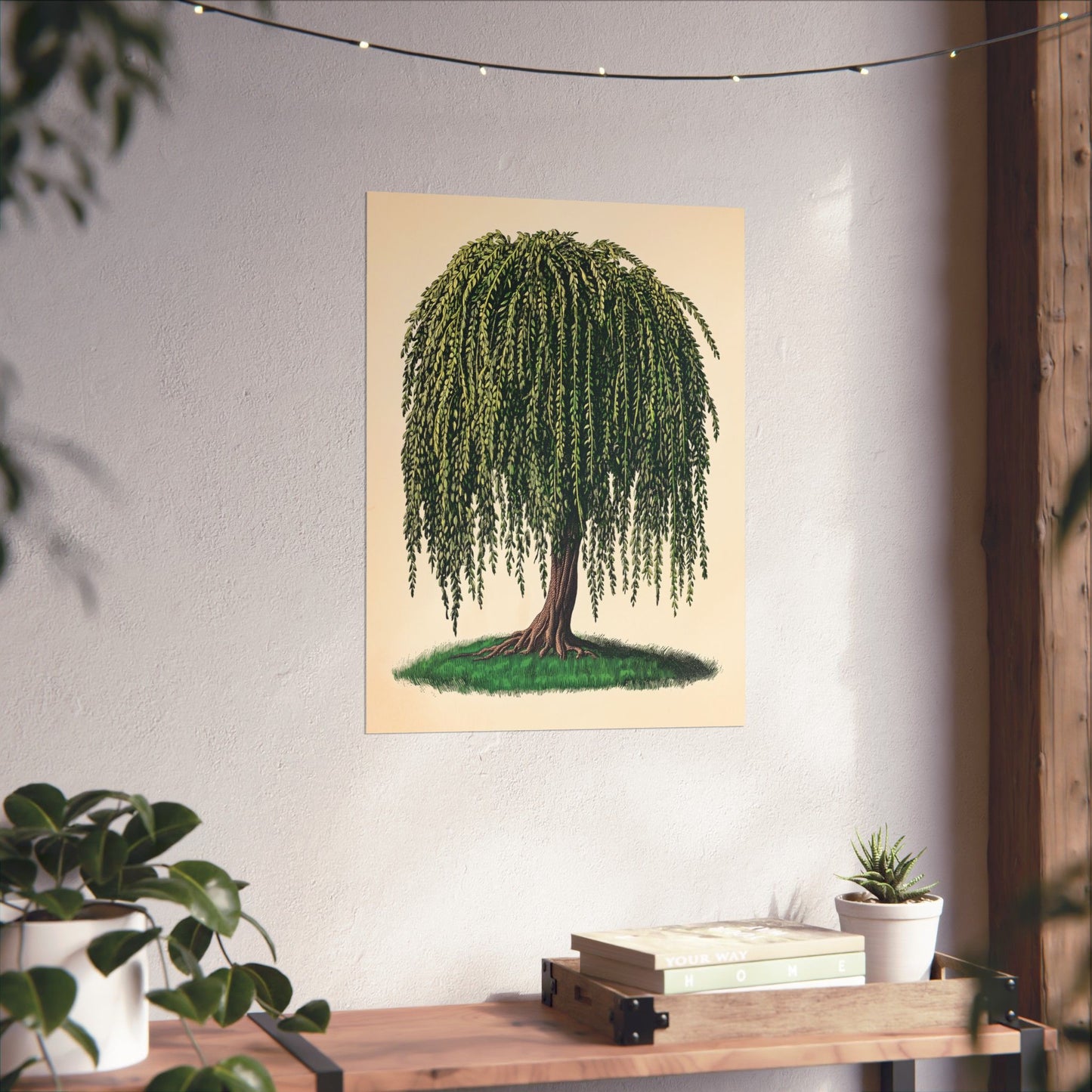 Weeping Willow Vintage Botanical Art Print - Matte Poster - Vintage Botanical Wall Art