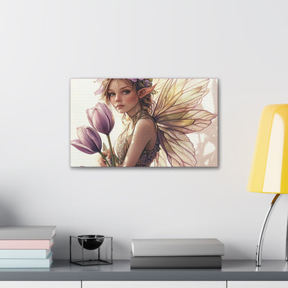 Tuesdays are for Tulips - Flowers & Fairies Collection - Fine Art Print on Canvas