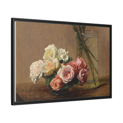 Henri Fantin-Latour : Roses and Lilies (1888) - Giclee Fine Art Print - Museum Collection Framed Canvas Print