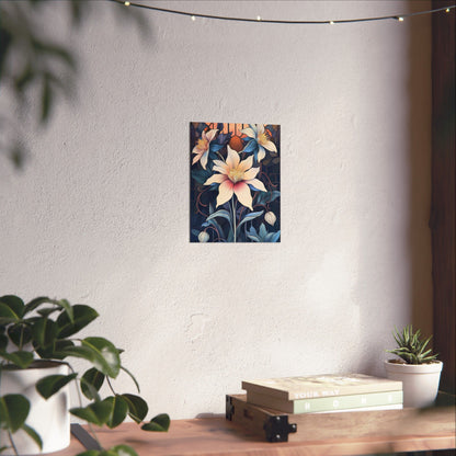 Sunlit Blossoms Fine Art Print - Floral Matte Vertical Posters - Elegant Home Décor