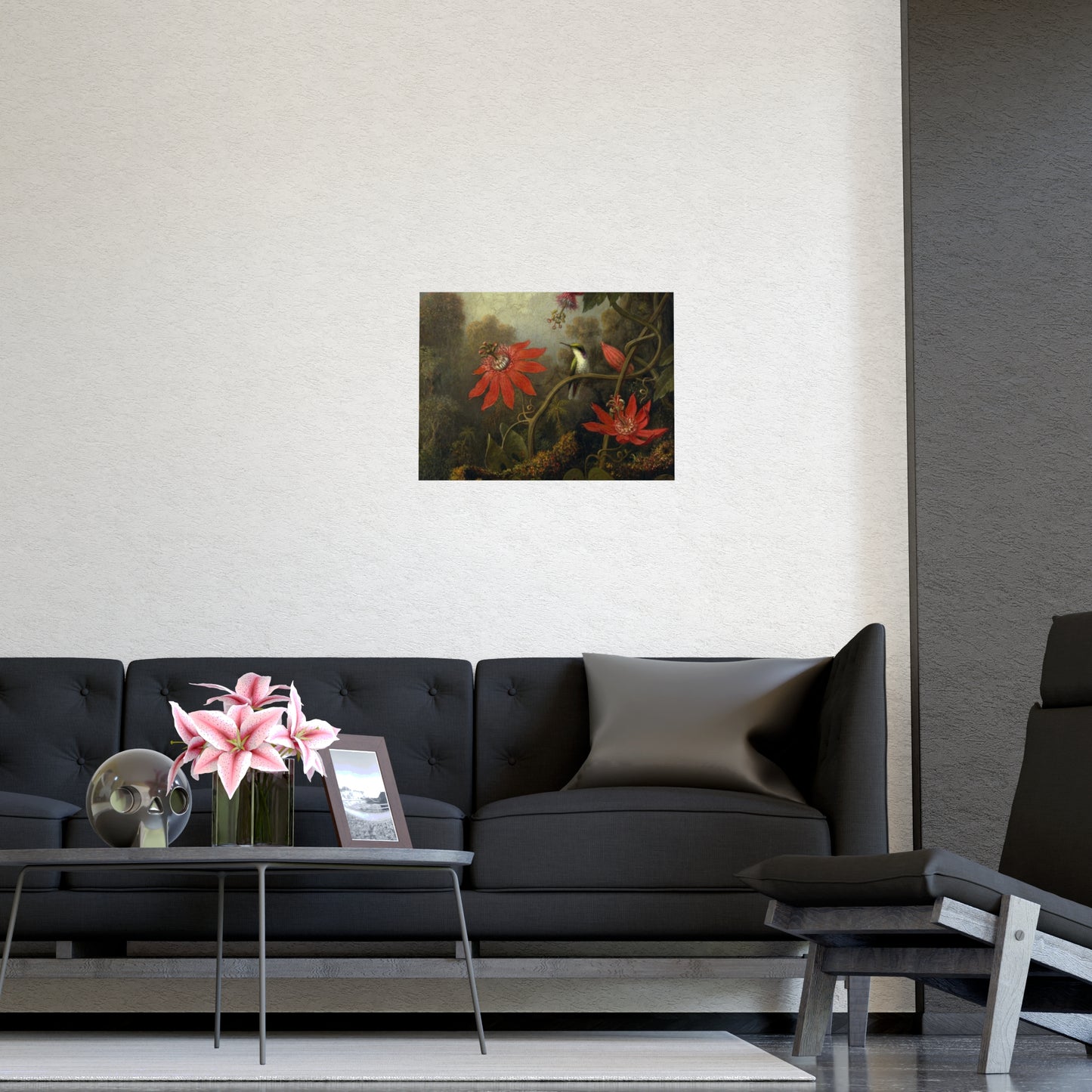 Hummingbird in Lush Tropical Landscape - Museum Collection - Fine Art Poster