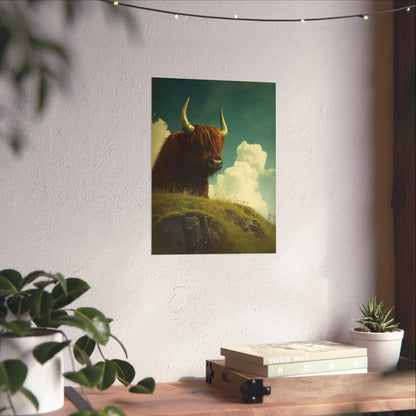Highland Cow Whimsical Fine Art Print