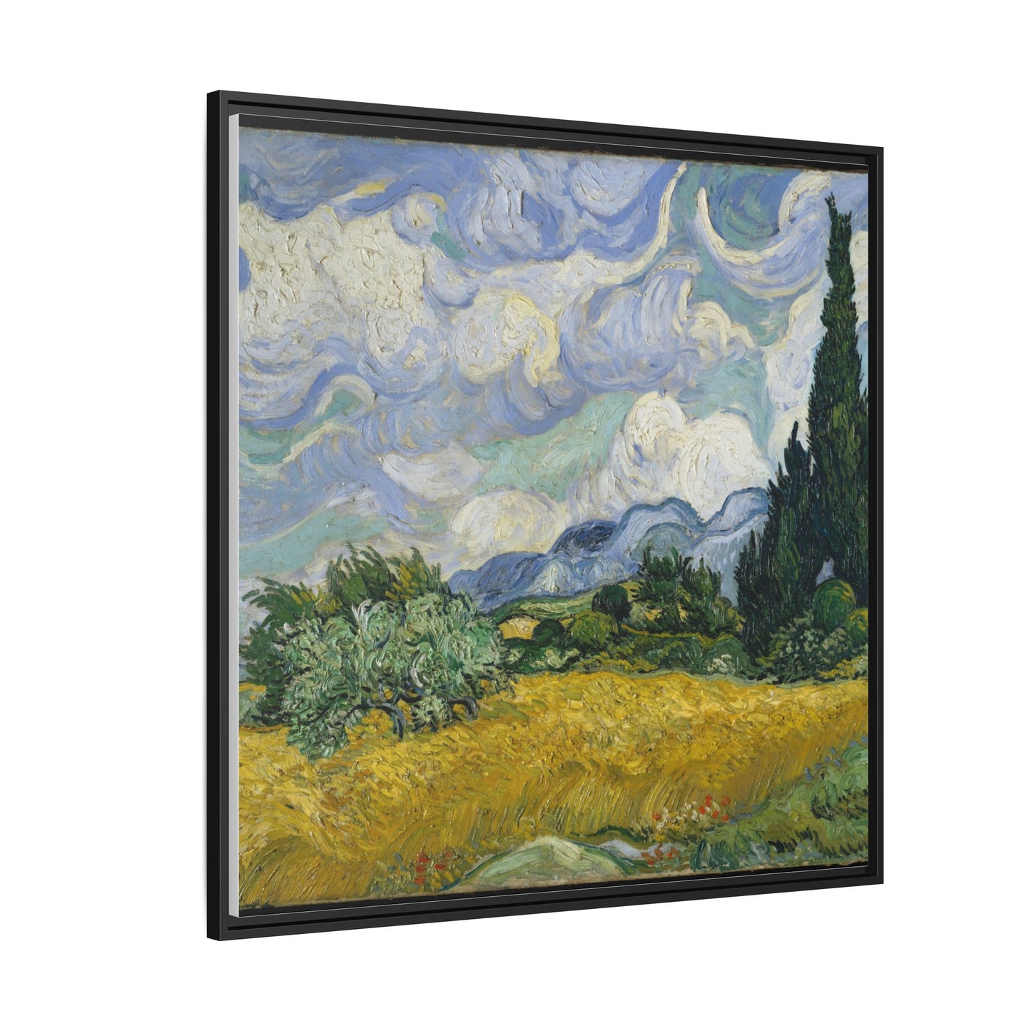 Van Gogh - Wheat Field with Cypresses - Museum Collection - Framed Canvas Print