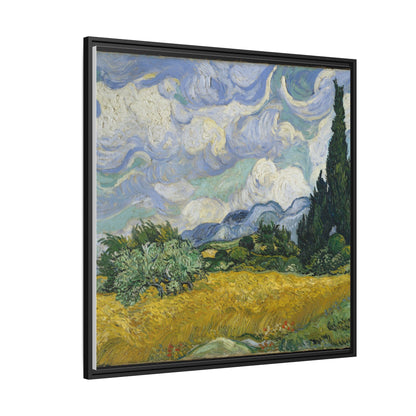 Van Gogh - Wheat Field with Cypresses - Museum Collection - Framed Canvas Print
