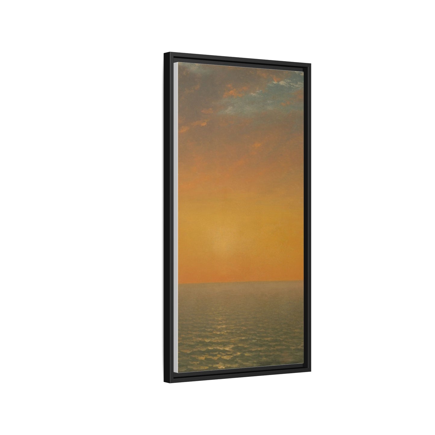John Frederick Kensett : Sunset on the Sea (1872) - Museum Collection - Framed Canvas Print