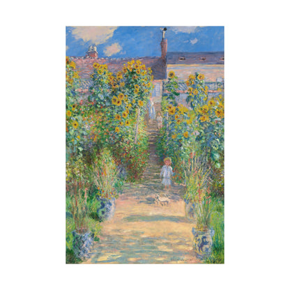Monet - Garden at Vétheuil Sunflower Fine Art Print