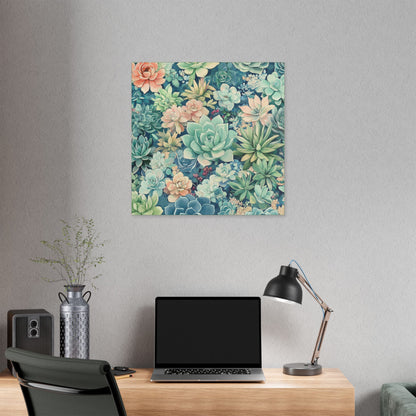 Succulents in Pastel - Secret Garden Collection - Fine Art Print on Canvas