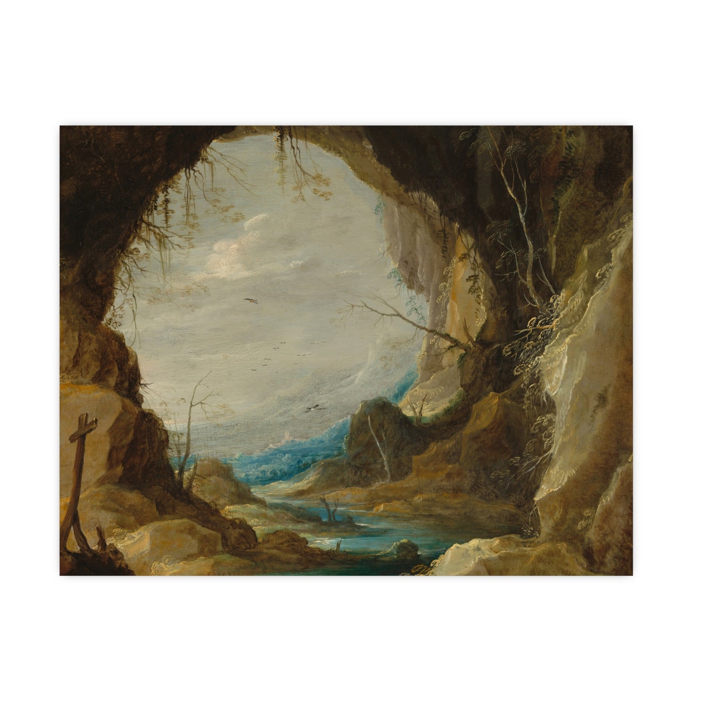 Vista from a Grotto - Romantic Cave Landscape Fine Art Poster
