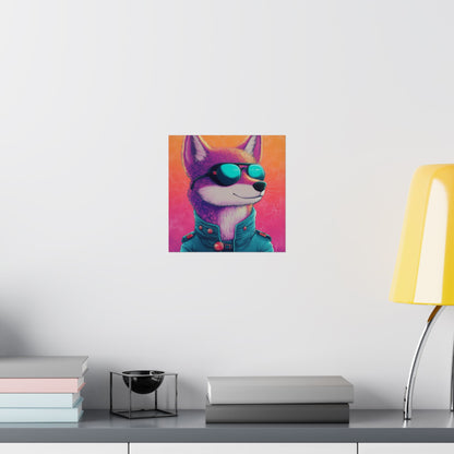 Fetching Fox - Whimsical Animals Art Poster Series - Trendy Wall Art - Vibrant Art Prints - Funny Animal Portrait Style Posters
