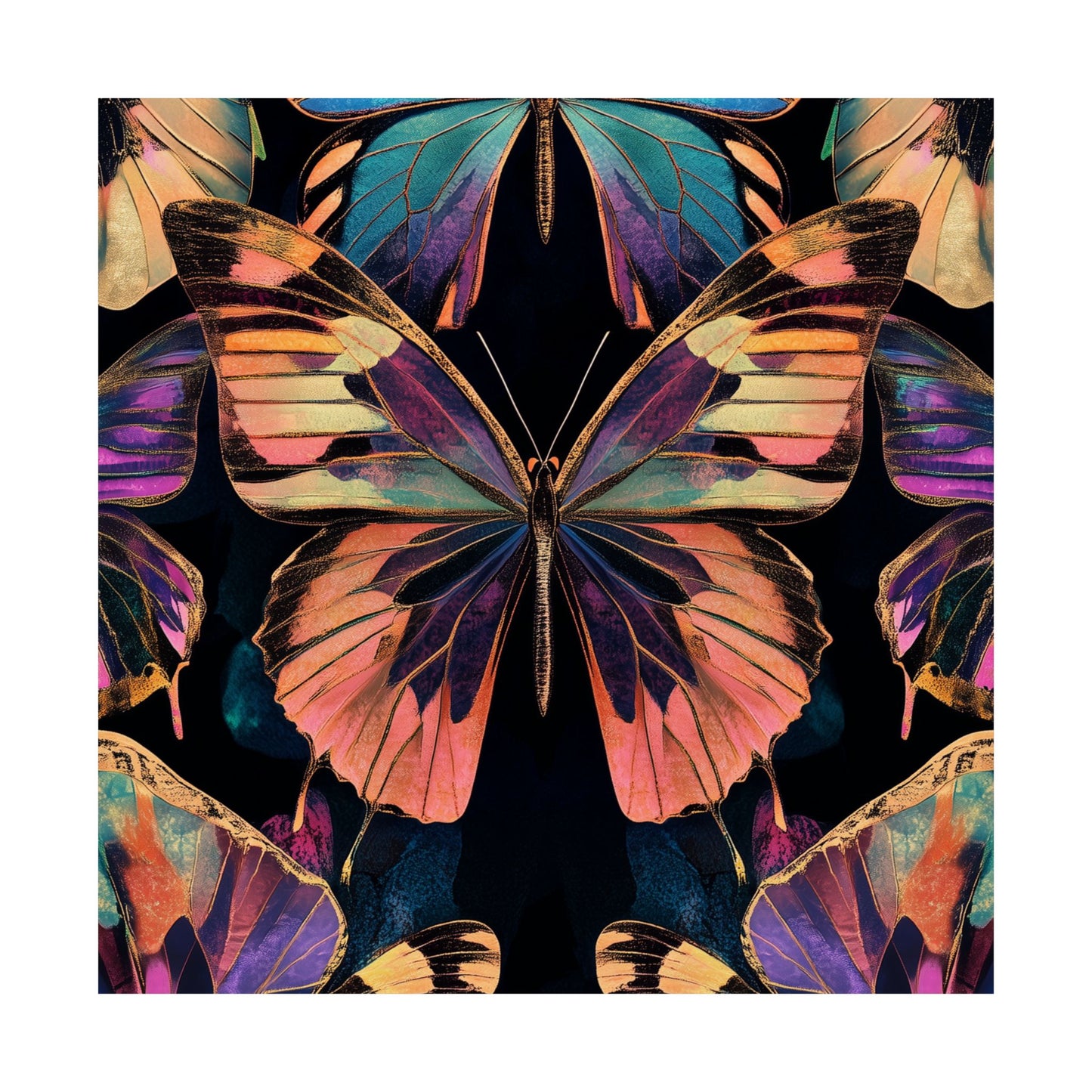 Vibrant Boho Butterflies Fine Art Pint - Matte Poster - Colorful Wall Art for Nature Lovers