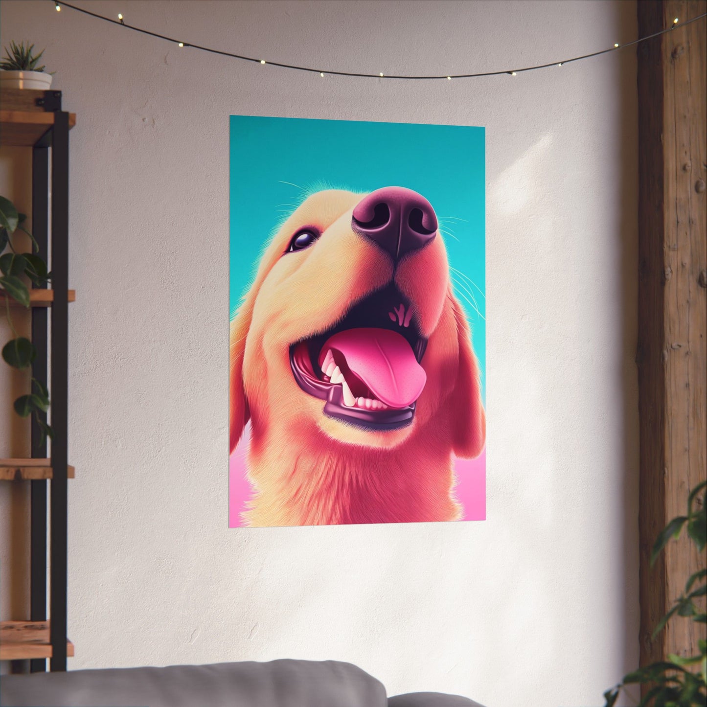 Good Boy - Golden Retriever - Whimsical Animals Series - Matte Vertical Poster - Perfect for Dog Lovers