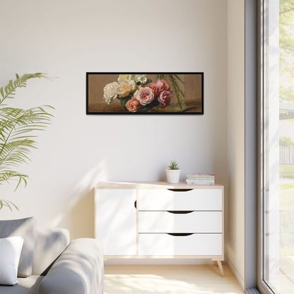 Henri Fantin-Latour : Roses and Lilies (1888) - Giclee Fine Art Print - Museum Collection Framed Canvas Print