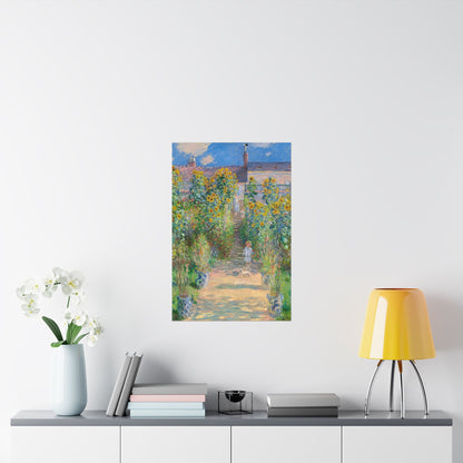 Monet - Garden at Vétheuil Sunflower Fine Art Print