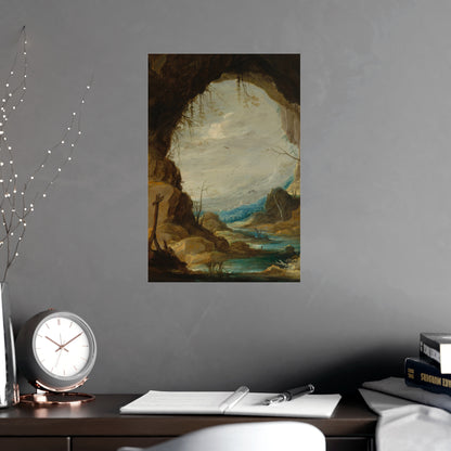 Vista from a Grotto - Romantic Cave Landscape Fine Art Poster