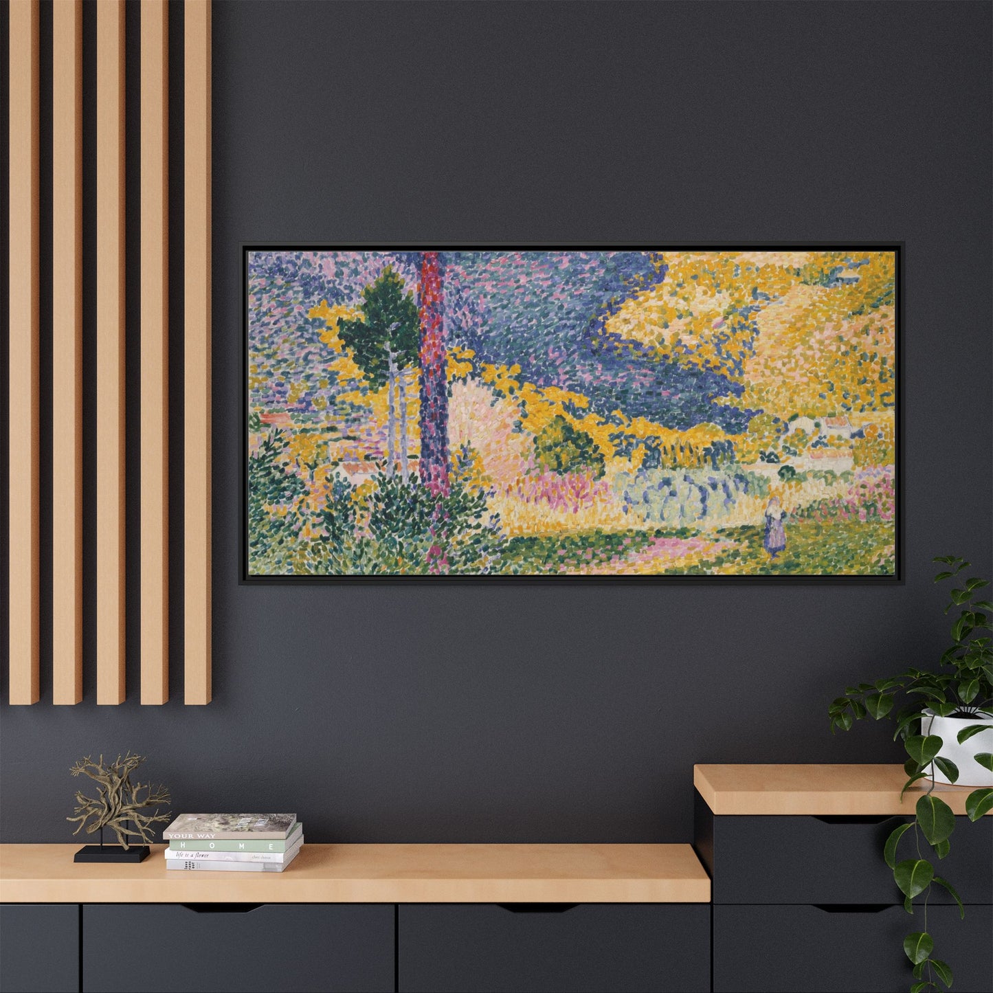 Valley with Fir Shade on the Mountain - Museum Collection - Framed Canvas Print