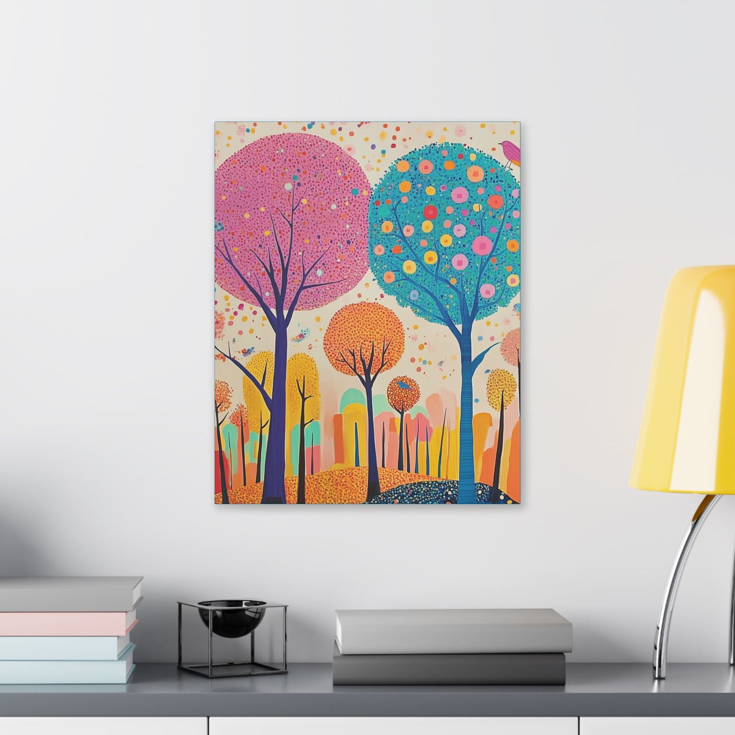Happy Polka Dot Trees - Delight in Nature Series - Fine Art Print on Canvas