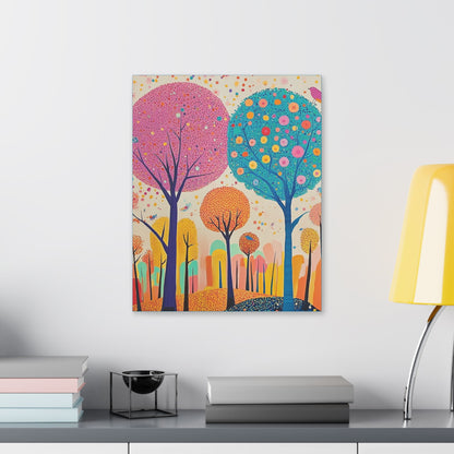 Happy Polka Dot Trees - Delight in Nature Series - Fine Art Print on Canvas
