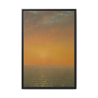 John Frederick Kensett : Sunset on the Sea (1872) - Museum Collection - Framed Canvas Print