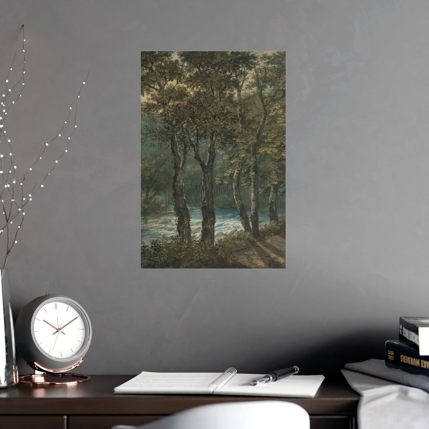 Sunlight Through Trees River Sihl - Forest Landscape Fine Art Poster