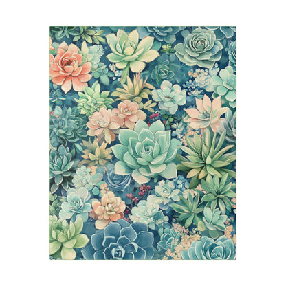 Succulents in Pastel - Secret Garden Collection - Fine Art Print on Canvas