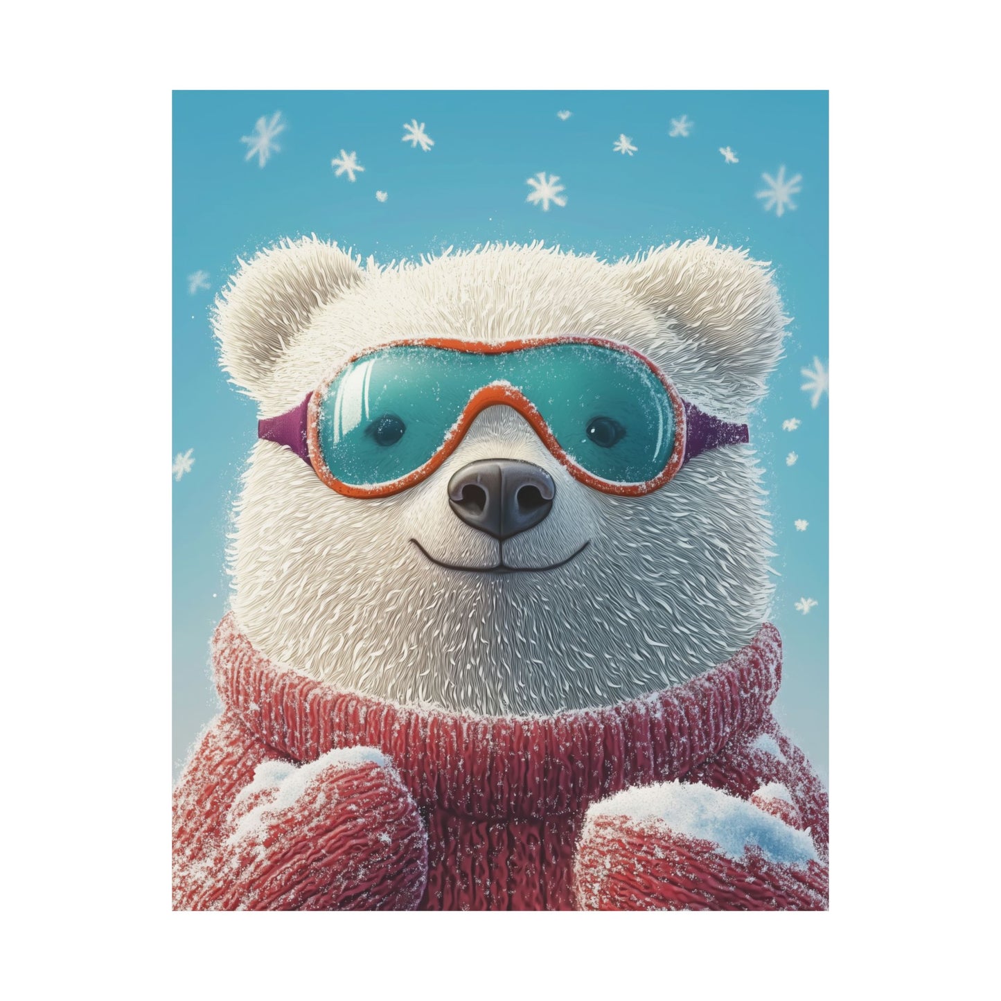 Chill Polar Bear Winter Poster - Cozy & Joyful -  Wall Art & Home Décor